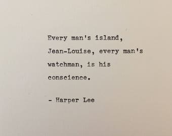 Harper Lee quote hand typed on antique typewriter scrapbooking