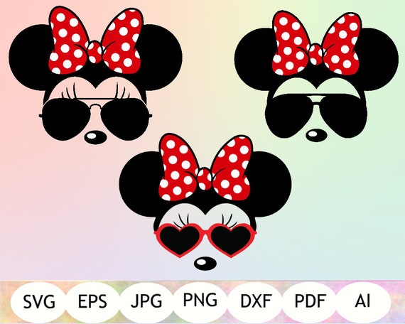 Minnie Mouse With Sunglasses SVG