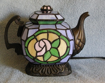 Accent Lamp - Stained Glass Teapot - Nightlight