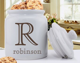 Personalized Cookie Jar - Monogrammed Ceramic Cookie Jar - Gifts for Mom - Gifts for Her - GC1077 FAMILYINITIAL