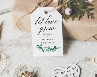 Let love grow tags printable Wedding favor tags template pdf Greenery wedding tags Succulent favors tag Let love grow tags download #vm55