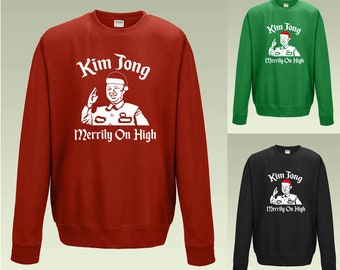 Kim Jong Merrily on High JH030 Funny Christmas Jumper Sweater