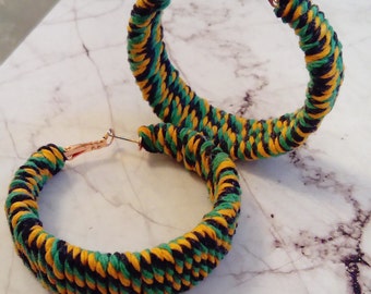 Jamrock wide hoop earrings