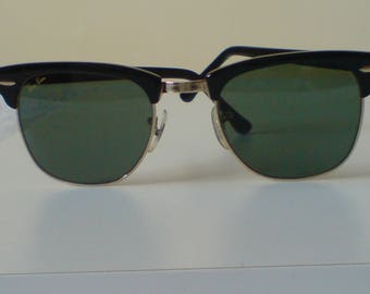 Vintage Ray-Ban W0365 B & L Black Clubmaster Sunglasses Excellent Cond.