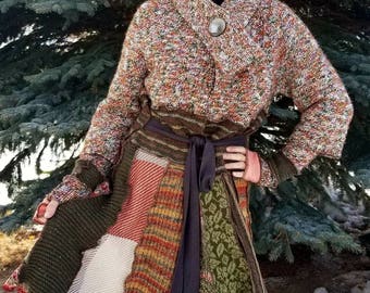 Upcycled Sweater Coat in Earth Tones