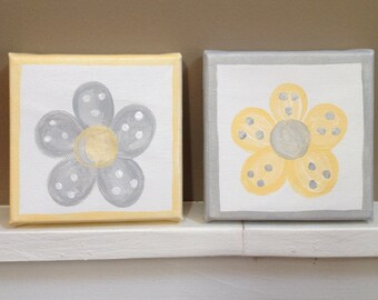 Custom daisy flower kids wall art painting