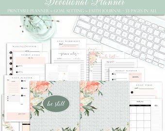 Be Still Printable Planner / Full Size Planner / Christian Planner / Goal Insert / Planner Inserts / Sermon Notes / Prayer Journal / Grace
