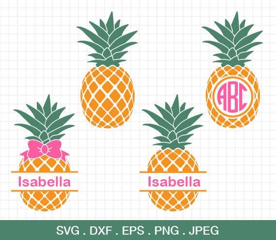 Download Pineapple SVG Pineapple monogram frame SVG Pineapple Bow SVG