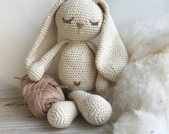 Crochet amigurumi Bunny Toy organic cotton Bunny,Organic cotton padding fiber bunny gift,Crochet bunny,Newborn Prop,Easter Bunny,baby gift