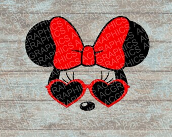 Sunglasses Minnie SVG, DXF, JPEG, and Studio Downloads