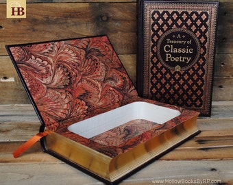 Hollow Book Safe - A Treasury of Classic Poetry - Leather Bound