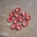 Vintage enamel metal flower bead sets,red,yellow, Lot of 14 sets.