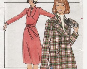 A Shaped Band Collar, Long Sleeve Tubular Dress and Top Sewing Pattern for Women: Uncut - Sizes 6 & 8, Bust 30-1/2"-31-1/2" • Butterick 5030