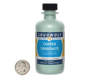 Copper Carbonate / 4 Ounces / Fine Powder / 98% Pure / Same Day Shipping