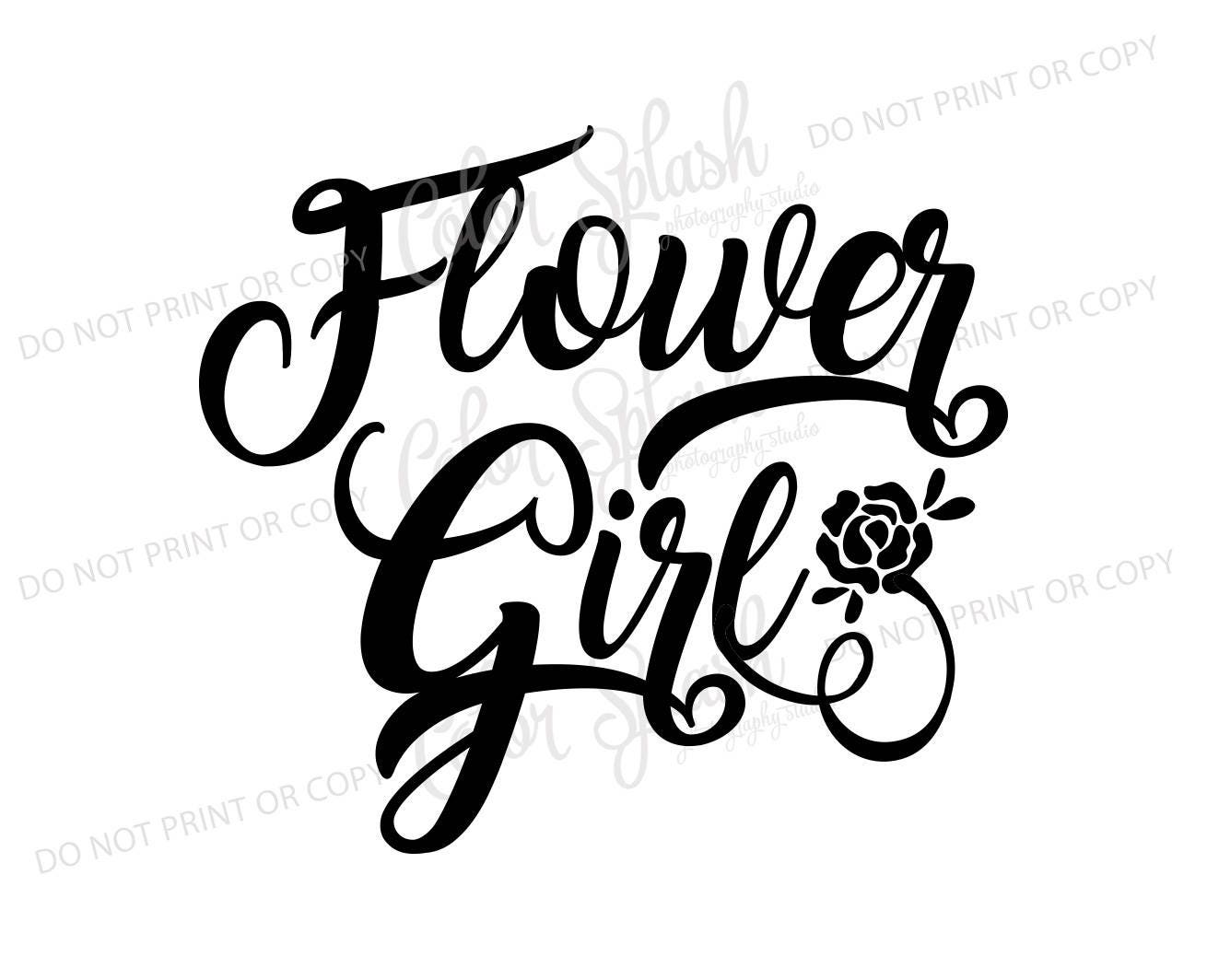 Download flower girl svg dxf png eps cutting file silhouette cameo