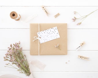Silver Foil Dots Gift Tags