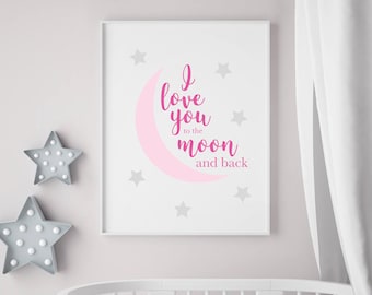I Love You to the Moon and Back - Pink