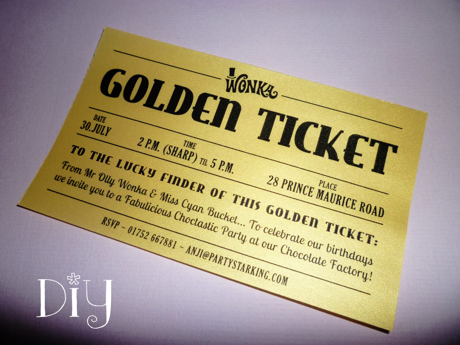 golden ticket invitation