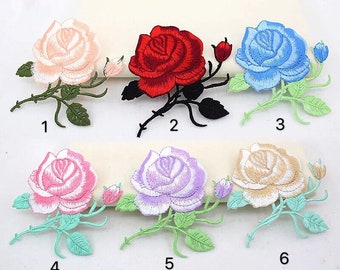 rose patch flower patch flower gorgeous patch applique shoes patch large patch erbroidered patch iron on patch sew on patch