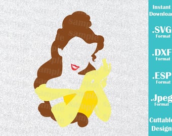 INSTANT DOWNLOAD SVG Disney Inspired Belle of Beauty and the Beast Cutting Machines Svg, Esp, Dxf and Jpeg Format Cricut Silhouette