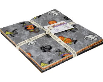 Halloweenie Layer Cake - 42 - 10" precut squares - by Robin Kingsley of Bird Brain Designs for Maywood Studios