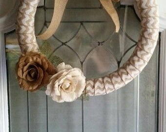 Chevron Burlap Wreath