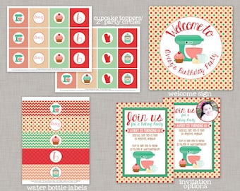 Baking Birthday Party, Baking Party Decorations, Cupcake Party, Baking Party, Printable