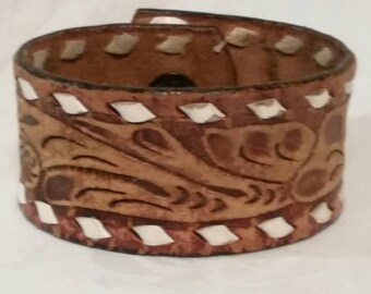 Cuff made from vintage belt, SALE