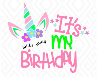 Download Unicorn birthday svg | Etsy