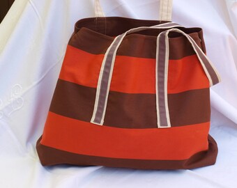 Beach brick and Brown canvas bag