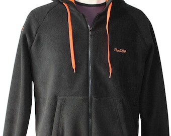 Hooded jacket in soft fleece with customizable Kangaroo Pocket