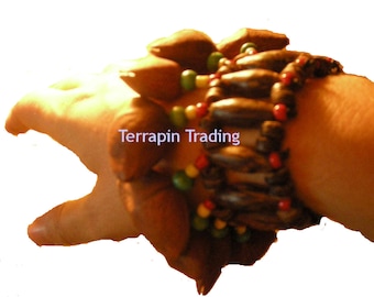 Fair Trade Amazonian Shaman Calabash Wrist / Leg Rattle made from Tapar Tree Nuts r116