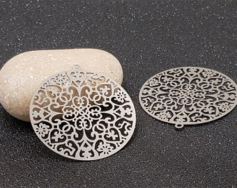 10 prints openwork platinum silver 43x40mm