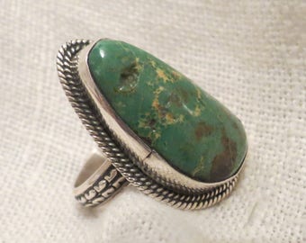 Chimney Butte Sterling Silver Turquoise Ring SZ 7.5