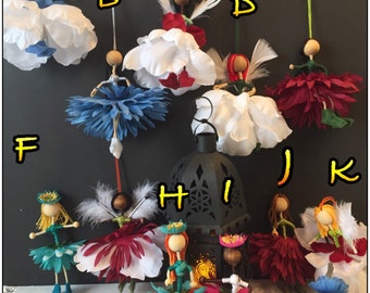 Flower Fairy Bendy Doll, Angel Fairy Ornament, Fairy Doll Hanging