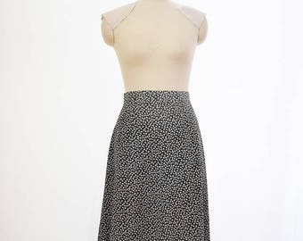 Black and white vintage cloverleaf skirt, A-Line skirt