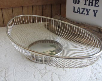 Vintage William Adams Masterpiece Silver Plated Bread Basket Vintage Kitchens and Serving Ware Wire Baskets