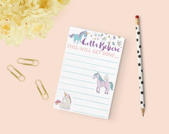 Unicorns Notepad, equestrian stationery, horse notepad, equestrian inspired holiday gift, onehorsethreads