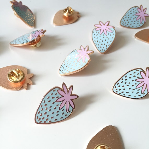  Pastel  fraise mail pin bleu clair broche mail gang de