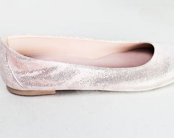 Rose Gold Suede Leather Ballet Flats ballerina's Summer Flat Shoes ballerina flats ballerina shoes ballet slippers ballet shoes