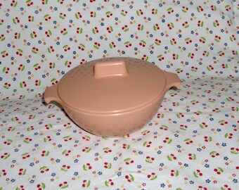 Light Pink Melmac Sugar Bowl with Lid, Made in Canada 1958