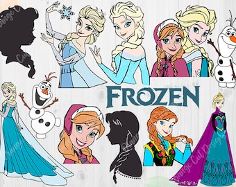 Disney Frozen Svg, Frozen elsa Svg, Frozen Dxf, Eps & Png files, Frozen Cut files, Frozen princess files for Cricut, Silhouette cameo,