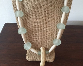 Antler & Sea Glass Necklace