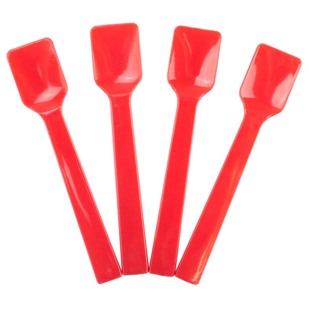 Red Gelato Spoons 4 Inch Plastic Tasting Spoons So Many
