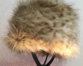 Blonde Leopard Luxe Shag Faux Fur Hat