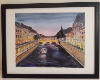 A boat on Seine river