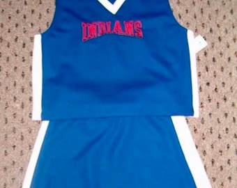Girls "Indians" Logo cheerleader uniform dress up costume