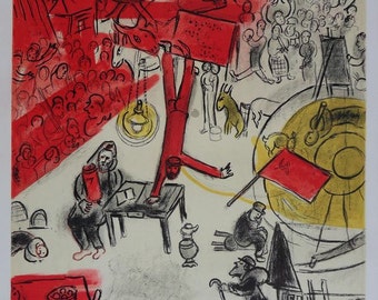 Marc Chagall: The Circus - Revolution, Original Lithograph 1963