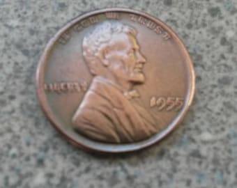 1955 Double Die Lincoln One Cent Penny Coin Restrike
