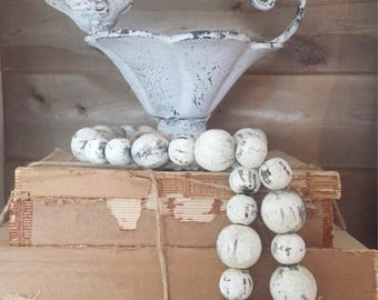 Farmhouse Beads | Farmhouse Decor | Home Decor Beads | Wood Beads | Wood Bead Garland